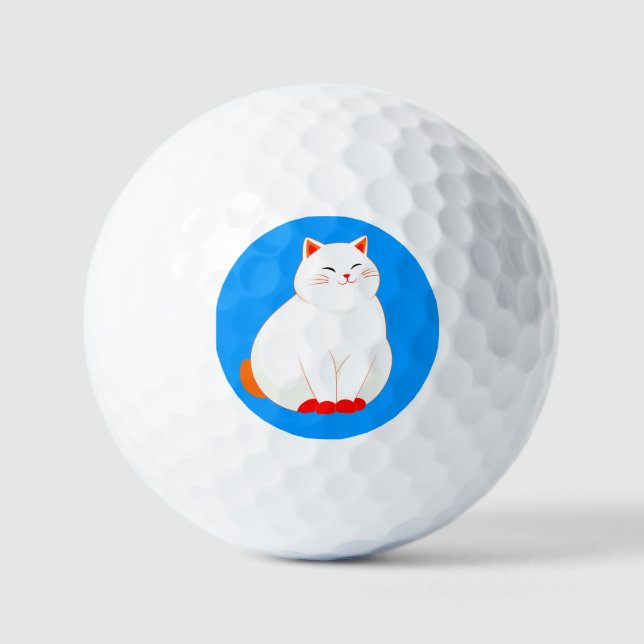 Peaches, the Smiling Cat Golf Balls (Front)