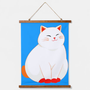 Peaches, the Smiling Cat Hanging Tapestry