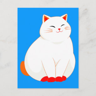 Peaches, the Smiling Cat Holiday Postcard