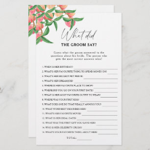 Peaches - What did the groom say bridal game