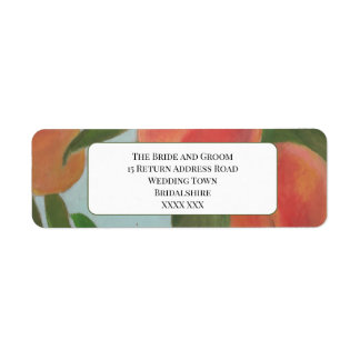 Peaches with Pale Blue Bride & Groom Sticker