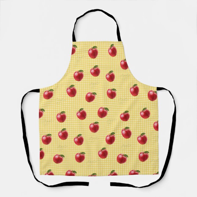 Peachify Apples Gingham Apron (Front)