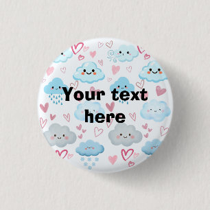 Peachify Dreamy Clouds 3 Cm Round Badge