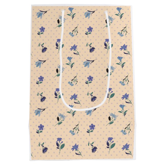 Peachify Pastel Blooms Gift Wrapper Medium Gift Bag (Back)