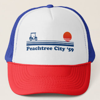 Peachtree City Georgia Lifestyle Golf Cart Sunset Trucker Hat