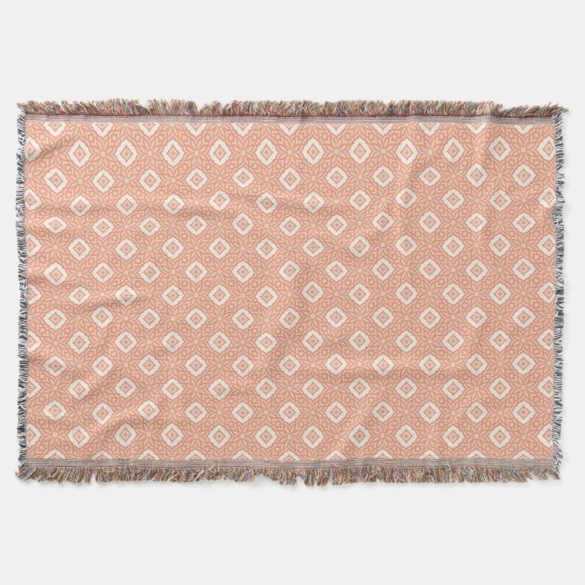 Peachwood Trellis Throw Blanket (Front)