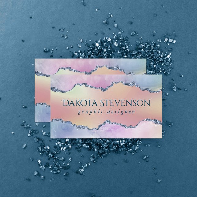 Peachy Agate | Pretty Soft Pastel Ombre Branding Business Card (Creator Uploaded)