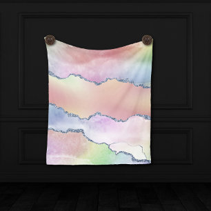 Peachy Agate   Pretty Soft Pastel Watercolor Ombre Fleece Blanket