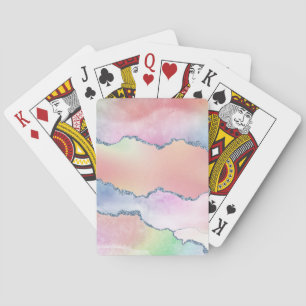 Peachy Agate   Pretty Soft Pastel Watercolor Ombre Playing Cards