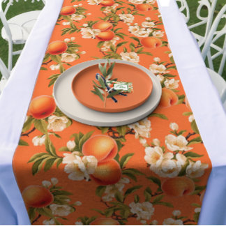 Peachy Blooms - Watercolor Peach Themed Medium Table Runner