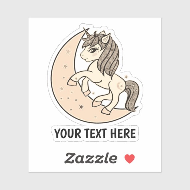 Peachy Blush Pink Celestial Moon & Stars Unicorn (Sheet)