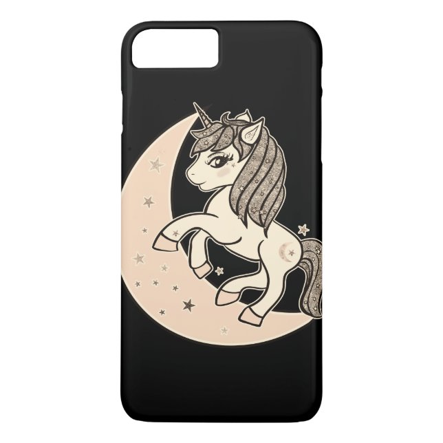 Peachy Blush Pink Celestial Moon & Stars Unicorn Case-Mate iPhone Case (Back)