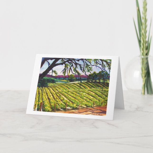 "Peachy Canyon Vineyard" Orig. Watercolor CARD (Front)