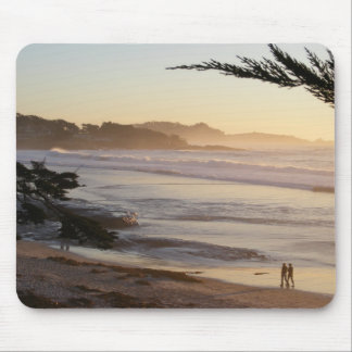 Peachy Carmel Beach Sunset Mouse Pad