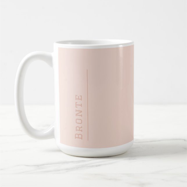 Peachy Coral Colour Flow monogram Coffee Mug (Left)