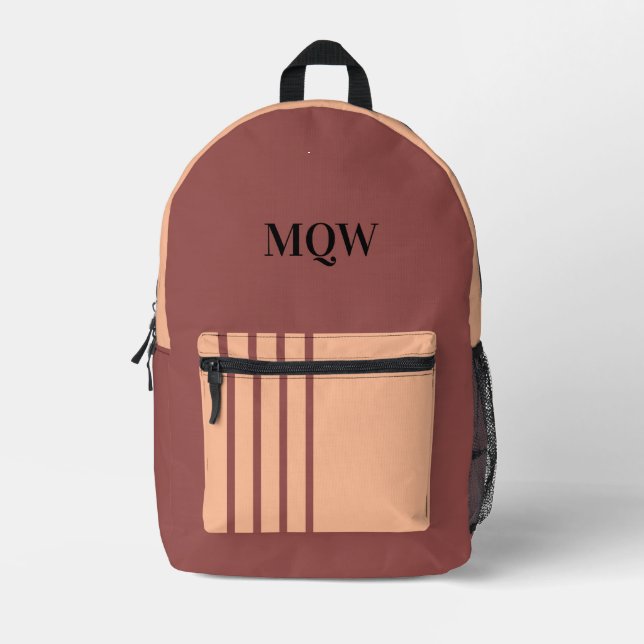 Peachy Elegance meets Apricot Monogram Backpack (Front)