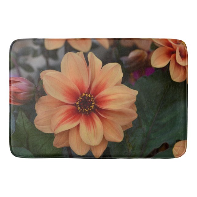 Peachy Floral Bath Mat (Front)