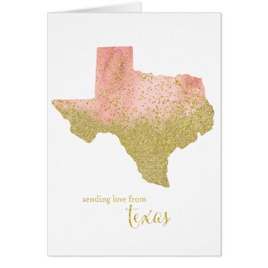 Peachy Gold Sending Love From Texas Card