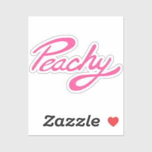 " Peachy " , in pink sticker