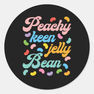 Peachy Keen Jelly Bean Classic Round Sticker