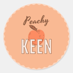 Peachy Keen Peach coloured round stickers