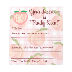 "Peachy Keen" positive note principal to teacher