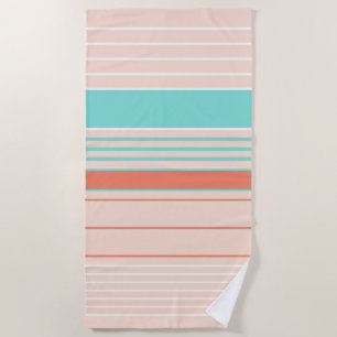 Peachy Keen With A Touch Of Green Beach Towel