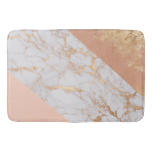 Peachy Marble Elegance Bath Mat
