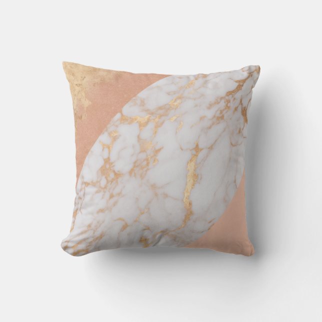 Peachy Marble Elegance Cushion (Front)