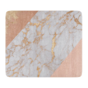 Peachy Marble Elegance Cutting Board