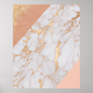 Peachy Marble Elegance Poster