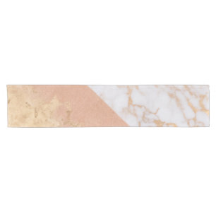 Peachy Marble Elegance Short Table Runner