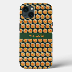 Peachy Orange Garden Rose Flower iPhone 13 Case