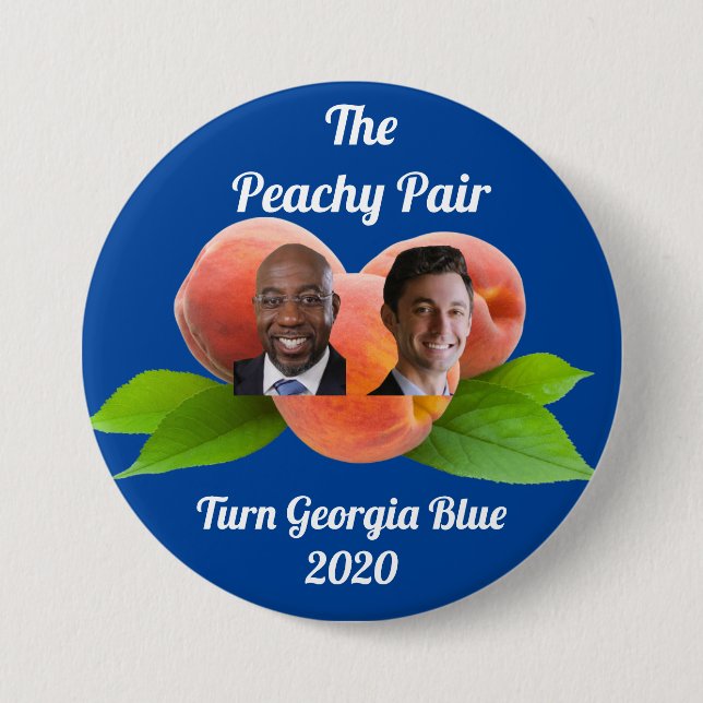 Peachy Pair Georgia 2020 - Senate -Warnock/Ossoff 7.5 Cm Round Badge (Front)
