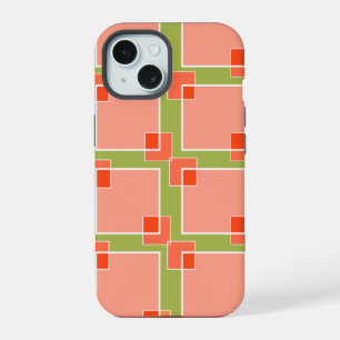 Peachy Pink Colors in Olive iPhone 15 Case