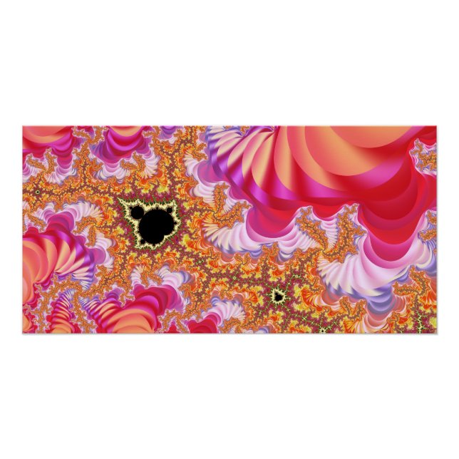 Peachy Pink Fractal Zoom Poster (Front)