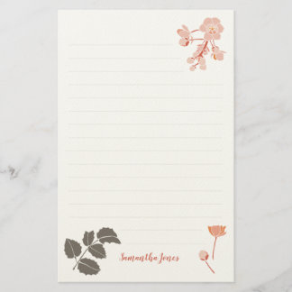 Peachy Pink Oregon Grape Flower Letterhead