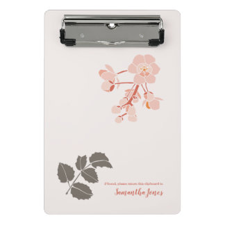 Peachy Pink Oregon Grape Flower Letterhead Mini Clipboard