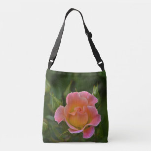 Peachy Pink Rose Crossbody Bag