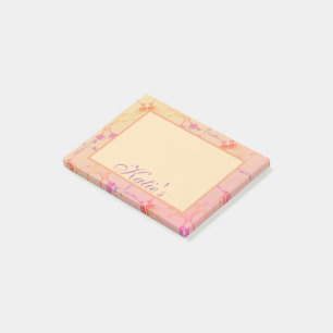 Peachy Pink Roses w/Name Post-It Notes
