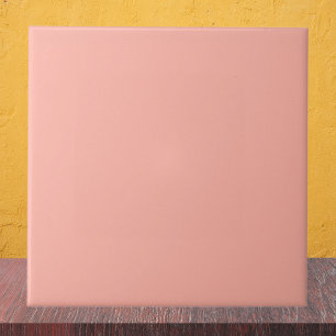 Peachy Pink Solid Colour Ceramic Tile