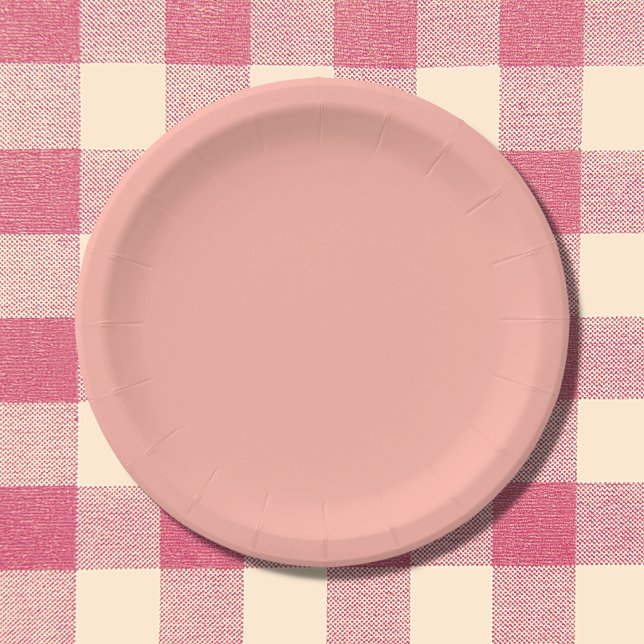 Peachy Pink Solid Colour Paper Plate (Creator Uploaded)