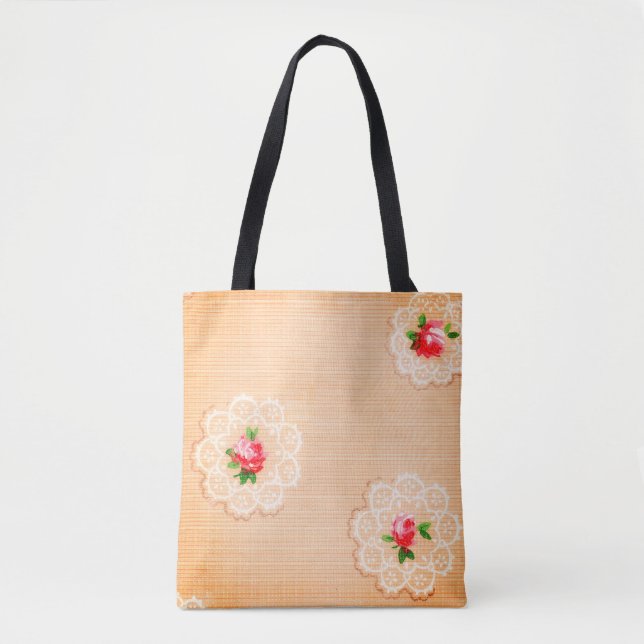 Peachy Posies Tote Bag (Front)