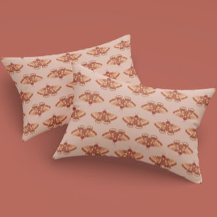 Peachy Retro Moth – Delicate Repeating Print Pillowcase