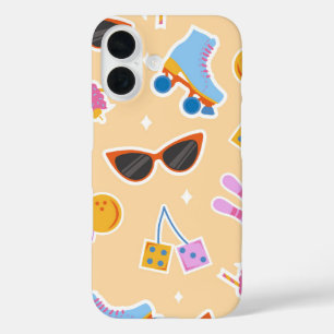 Peachy Retro Roller Vibes iPhone 16 Case