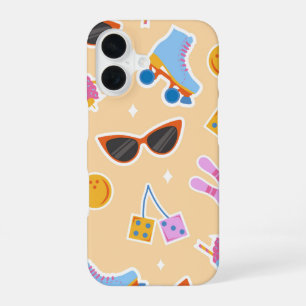 Peachy Retro Roller Vibes iPhone 16 Case