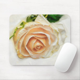 Peachy Rose Flower Art Mousepad