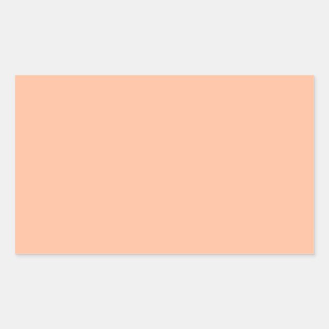 Peachy Skin Tone Solid Trend Colour Background Rectangular Sticker (Front)