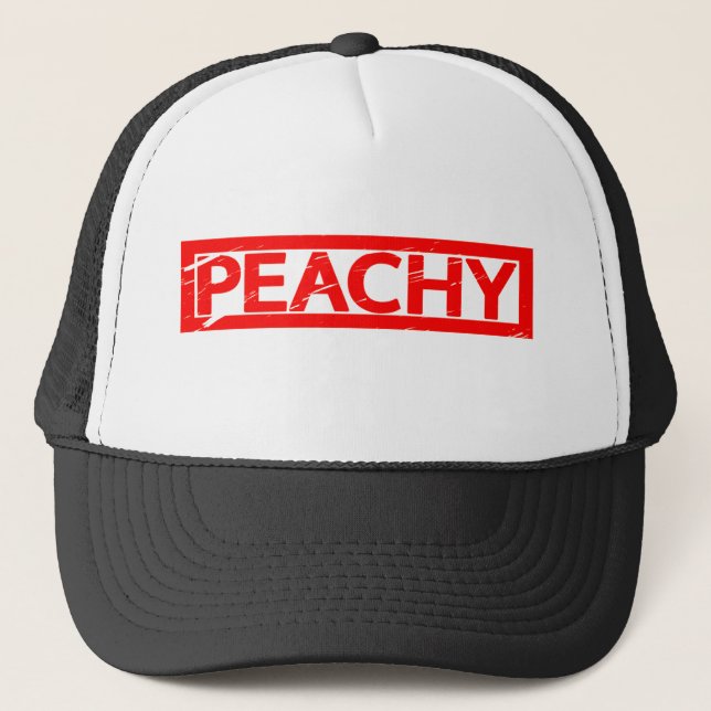 Peachy Stamp Trucker Hat (Front)