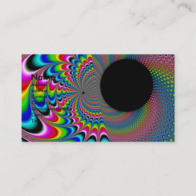 Peackock A Delic - Fractal Art Business Card (Front)